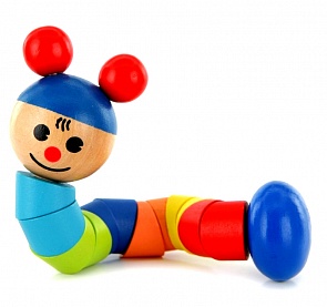 Деревянная игрушка – Гусеница (Игрушки из дерева, Д315)